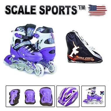 Набір роликів із захистом Scale Sports LED Фіолетовий (розмір 34-37) + сумка (LFC905MVIOLET) фото №2