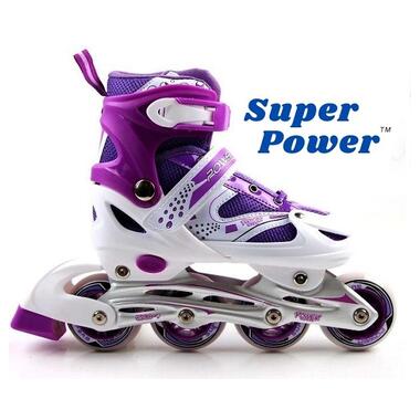 Дитячі ролики роликові ковзани Super Power PU Violet Фіолетовий (розмір 34-37) (1034219653-M) фото №2