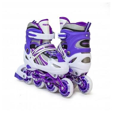 Дитячий комплект ролики із захистом та шоломом LED Power Champs Фіолетовий (розмір 34-37) + сумка (1478667763) фото №5