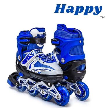 Дитячі розсувні ролики роликові ковзани Happy1 Blue Синій (розмір 29-33) (1454421173) фото №6