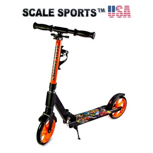 Самокат Scale Sports Elite (SS-15) оранжевый + Led фонарик фото №1