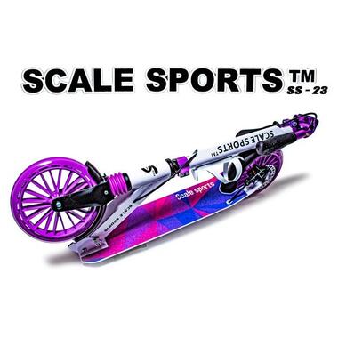 Дитячий самокат Scale Sports SS-23 Disc Біло-фіолетовий (Дискове гальмо) (SS-23-WV) фото №12