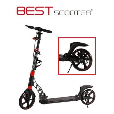 Самокат Best Scooter D-230 Disc Чорно-червоний (Гумова платформа) (D-64585) (116719) фото №1