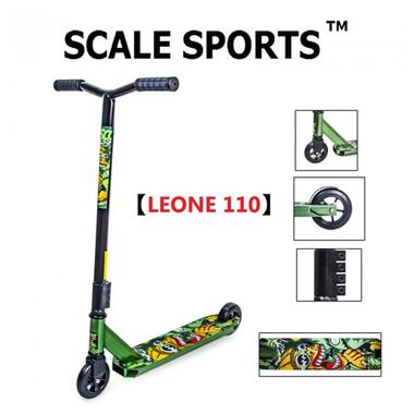 Самокат для трюків Scale Sports Leone 110 мм Зелений (USA) + LED-ліхтарик (L-110-G) фото №6