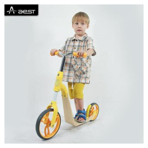 Беговел - Scooter Sport AEST B01 Жовтий 2 в 1 фото №7