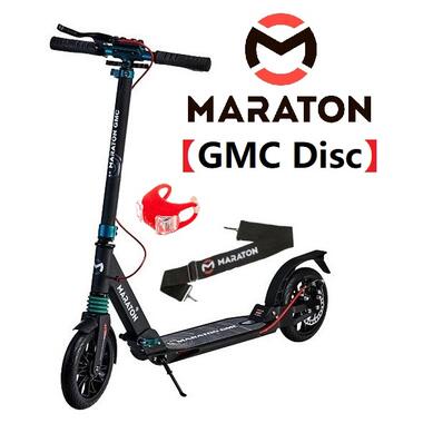 Самокат Maraton GMC Disc Чорний-Ізумруд + LED-ліхтарик (2021) (GMC-B) фото №21