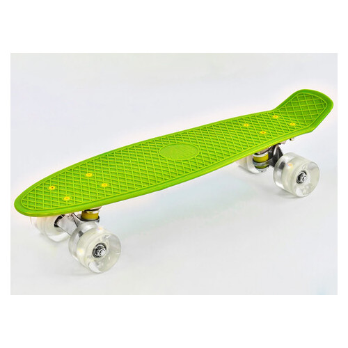 Скейт Пенні борд Best Board зі світними колами PU Green (85031) фото №1