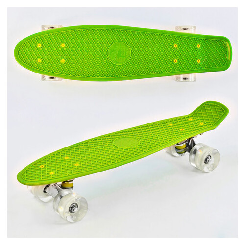 Скейт Пенні борд Best Board зі світними колами PU Green (85031) фото №2