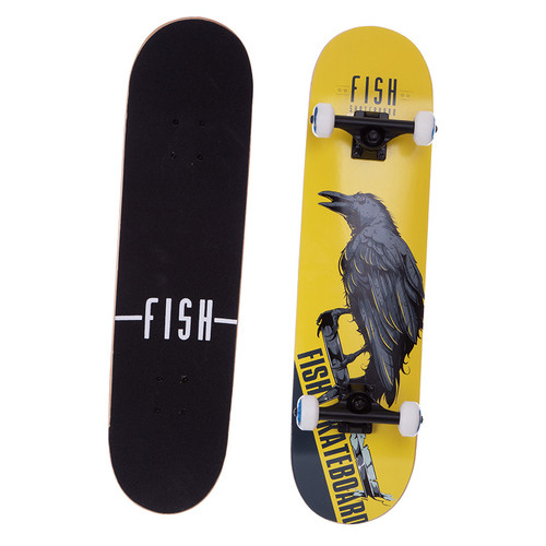 Скейтборд FDSO Fish Crow SK-414-8 Жовто-чорний (60508233) фото №1