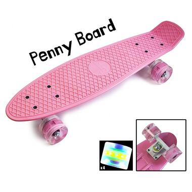 Пенні Борд Penny Board 22 Ніжно-рожевий LED (Світяться колеса) (1995072726) фото №2