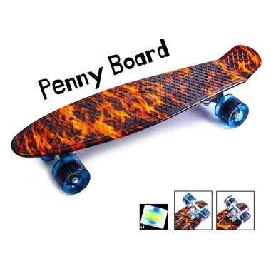 Пенні Борд Penny Board 22,5 Fire Вогонь (Світяться колеса) (Fire) фото №2