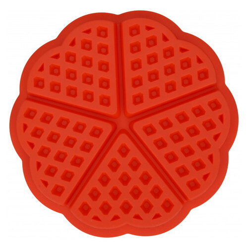 Форма Supretto силиконовая для вафель 17 см Сердце, Красный фото №3