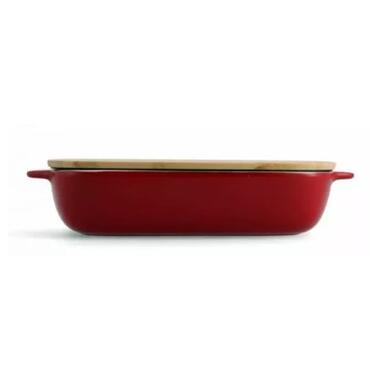 Форма для випічки з кришкою KitchenAid керамогранітна, 8,8х24,8х40,4 см, 3,8 л, колір червоний (CC006108-001) фото №2