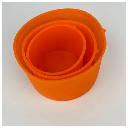 Набір силіконових форм для випікання пасхи 6750 3 предмети помаранчеве фото №5