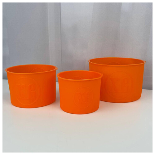 Набір силіконових форм для випікання пасхи 6750 3 предмети помаранчеве фото №6