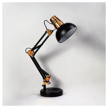 Настільна лампа офісна Light House TY-19091 BK L150*W150*H600 чорна із золотом фото №1