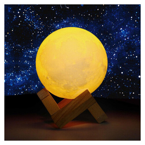 Об'ємний 3D нічник-світильник XPRO LUNA діаметром 8 см з трьома видами свічення фото №3