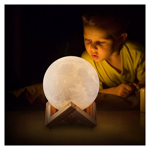Об'ємний 3D нічник-світильник XPRO LUNA діаметром 8 см з трьома видами свічення фото №8