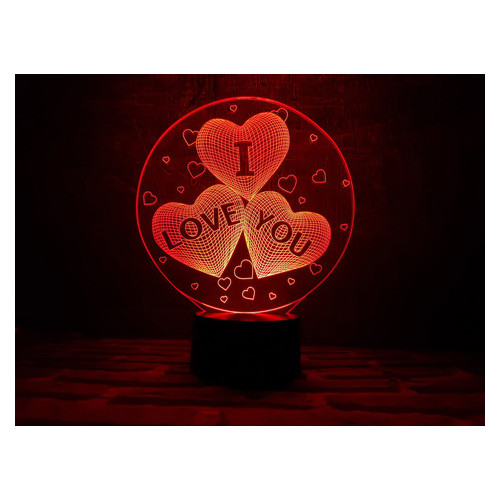 Змінна пластина для 3D ламп 3DToyslamp I love you (12-008) фото №1