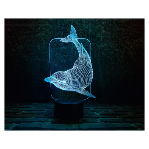 Змінна пластина для 3D ламп 3DToyslamp Дельфін (12-017) фото №1