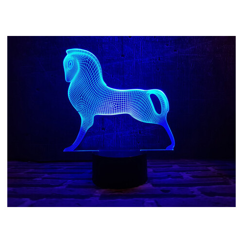 Змінна пластина для 3D ламп 3DToyslamp Срібний кінь (12-043) фото №1