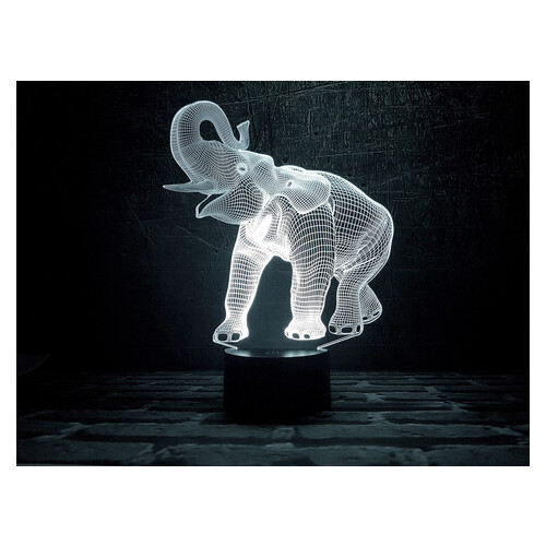Змінна пластина для 3D нічника 3DToyslamp Слон (12-155) фото №1
