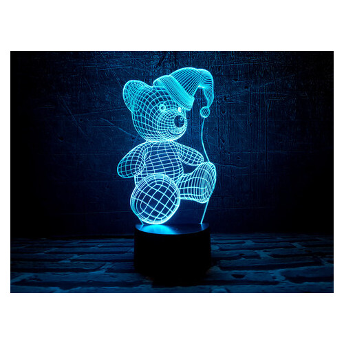 Змінна пластина для 3D світильників 3DToyslamp Ведмедик (новорічний) (12-201) фото №1