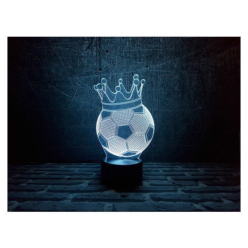 Змінна пластина для 3D світильників 3DToyslamp Футбольний м'яч із короною (12-088) фото №1