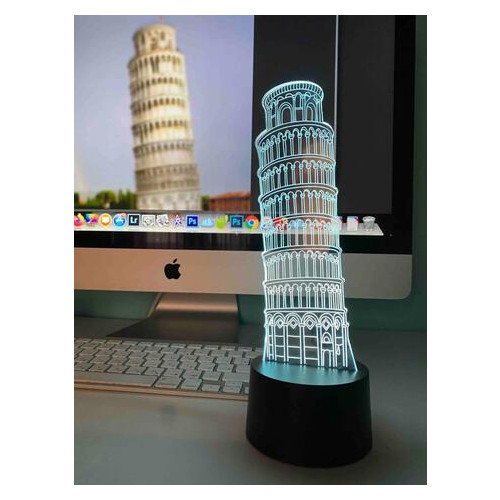 3D світильник 3DTOYSLAMP Пізанська Вежа (3DTL-0020) фото №1