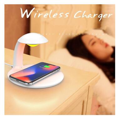 Настільна лампа з бездротовою зарядкою для телефону ProZone Mini-Light Wireless Charger White фото №10