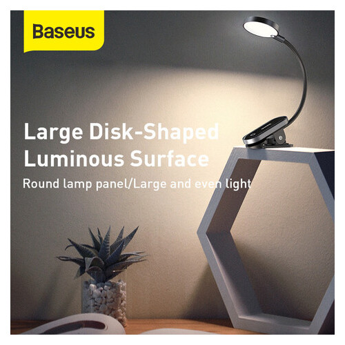 Лампа Baseus DGRAD-0G Comfort Reading Mini Clip Lamp акумуляторна настільна сіра фото №9