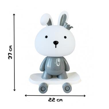 Ночник детский Зайчик на скейте MGZ-1407(Grey) питание от USB  фото №2