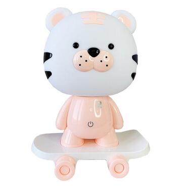 Ночник детский Тигр на скейте MGZ-1408(Pink) сетевой питание от USB  фото №1