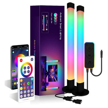 Настольная LED лампа Epik RGB 5V Panel 2 Single side Bluetooth dual pack USB with app Black фото №1