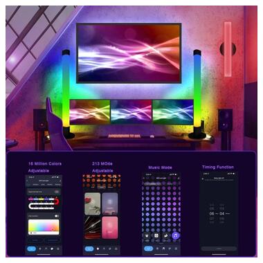 Настольная LED лампа Epik RGB 5V Panel 2 Single side Bluetooth dual pack USB with app Black фото №7