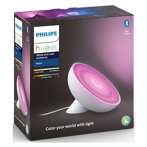 Настільна лампа Philips Hue Bloom 2000K-6500K Color Bluetooth біла (929002375901) фото №9