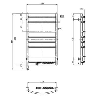 Сушарка для рушників Navin Камелія, 800х480х105мм (12-207033-4880) фото №5