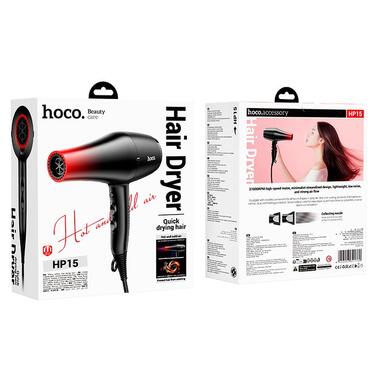 Фен Hoco Hot and cold air hair dryer HP15 черно-красный фото №5