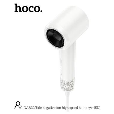 Фен HOCO Tide negative ion high speed hair dryer DAR32 белый фото №3