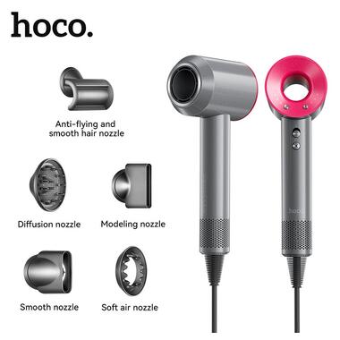 Фен HOCO Wave высокая скорость negative ion hair care hair dryer DAR31 розово-красный фото №11