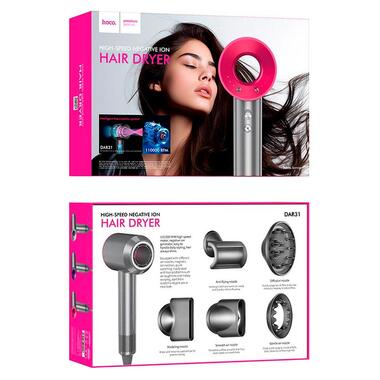 Фен HOCO Wave высокая скорость negative ion hair care hair dryer DAR31 розово-красный фото №13