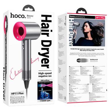 Фен Hoco High-speed negative ion hair dryer HP11 Plus розово-красный фото №4