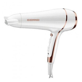 Фен професійний для волосся з насадкою GEMEI GM-108 2400 Вт білий (GM-108) фото №6