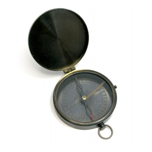 Компас бронзовий з кришкою None Brass Flat Compass діаметр 8 см (DN29259) фото №1