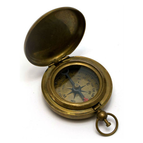 Компас Даршан карманный антик бронза Brass Pocket Compass - 1.75in 6,5х5х1,5 см (28234) фото №1