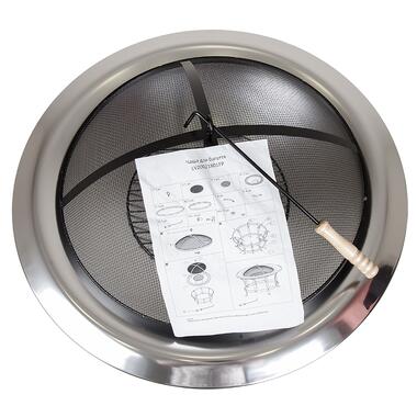 Угольный гриль-барбекю Levistella LV20021801FP чаша для огня, хром + черный фото №5