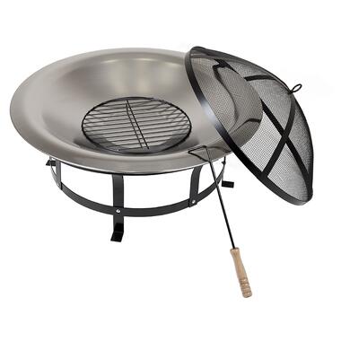 Угольный гриль-барбекю Levistella LV20021801FP чаша для огня, хром + черный фото №3