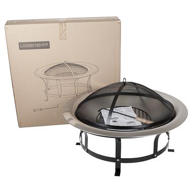 Угольный гриль-барбекю Levistella LV20021801FP чаша для огня, хром + черный фото №6