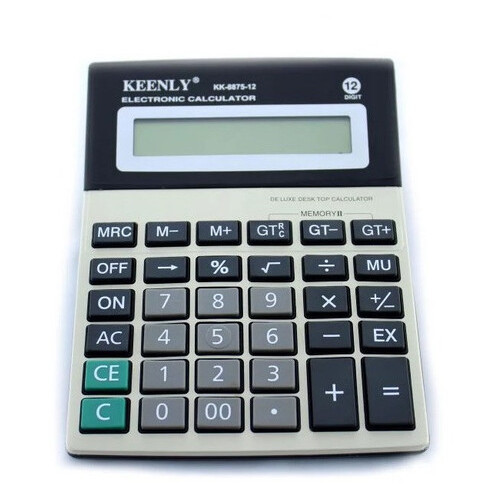 Калькулятор настольный Keenly KK 8875-12 обычный серый с черным (ZE35iz12448) фото №1