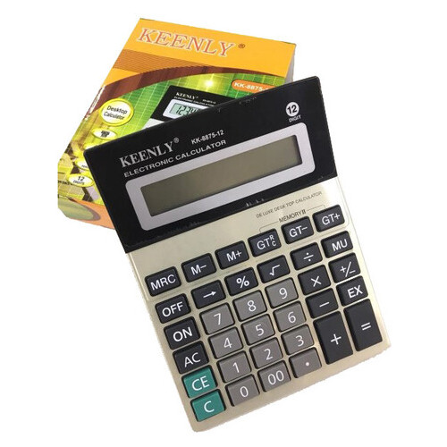 Калькулятор настольный Keenly KK 8875-12 обычный серый с черным (ZE35iz12448) фото №3